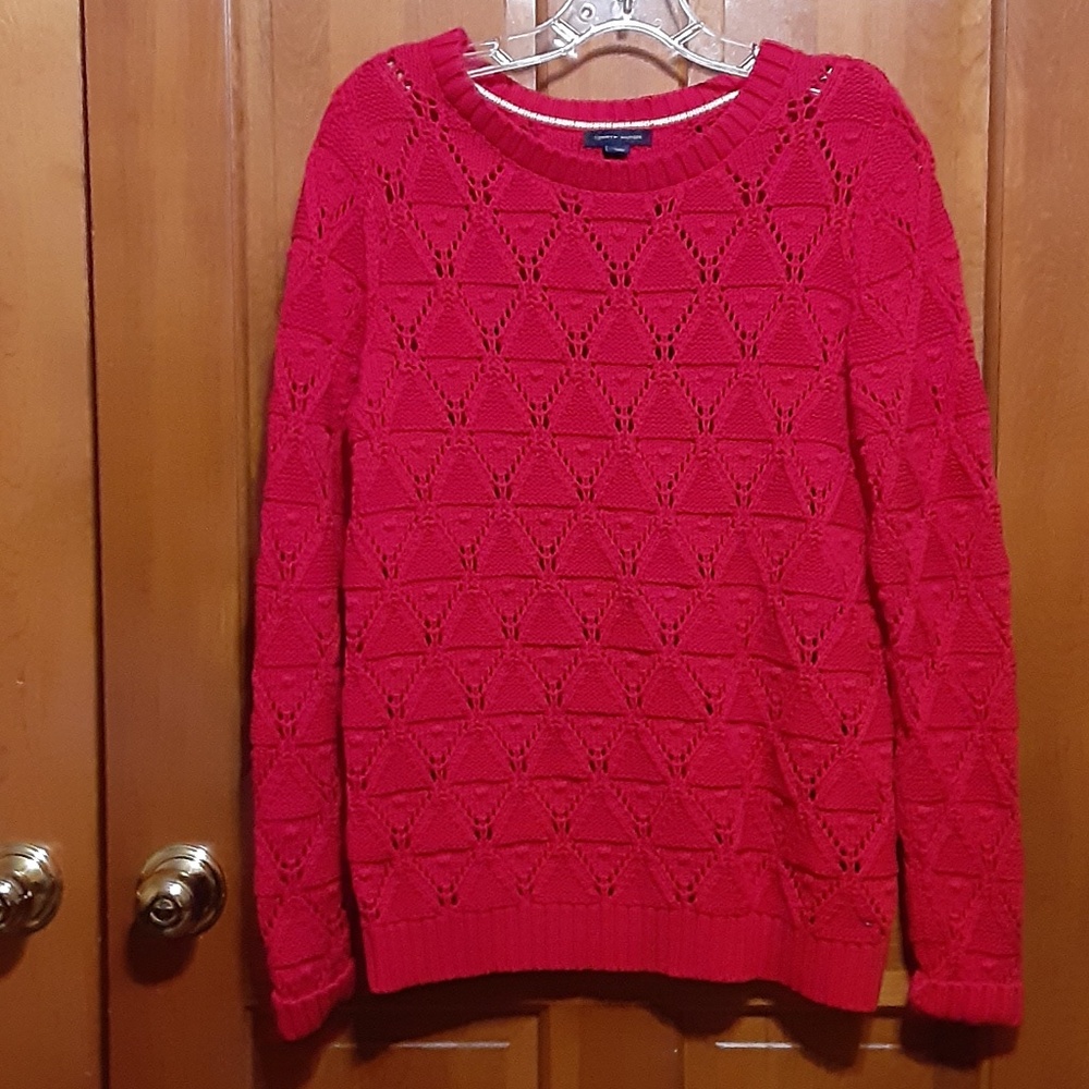 Tommy Hilfiger Red Pullover Sweater